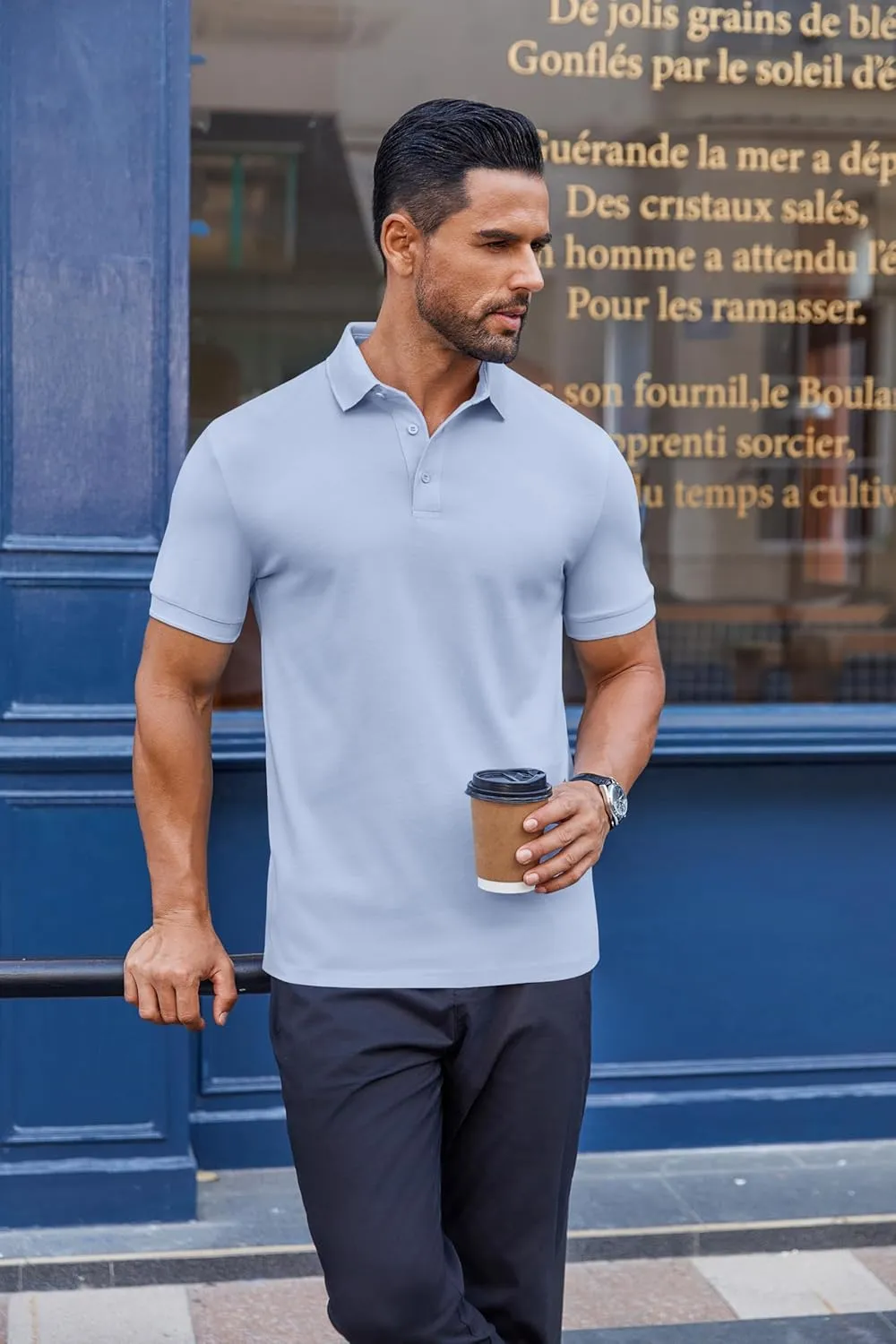 COOFANDY Men's Cotton Pique Polo Shirts Short Sleeve Golf Shirts Basic Casual Collared T-Shirt
