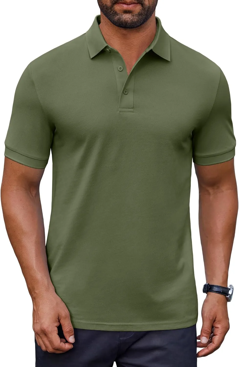 COOFANDY Men's Cotton Pique Polo Shirts Short Sleeve Golf Shirts Basic Casual Collared T-Shirt