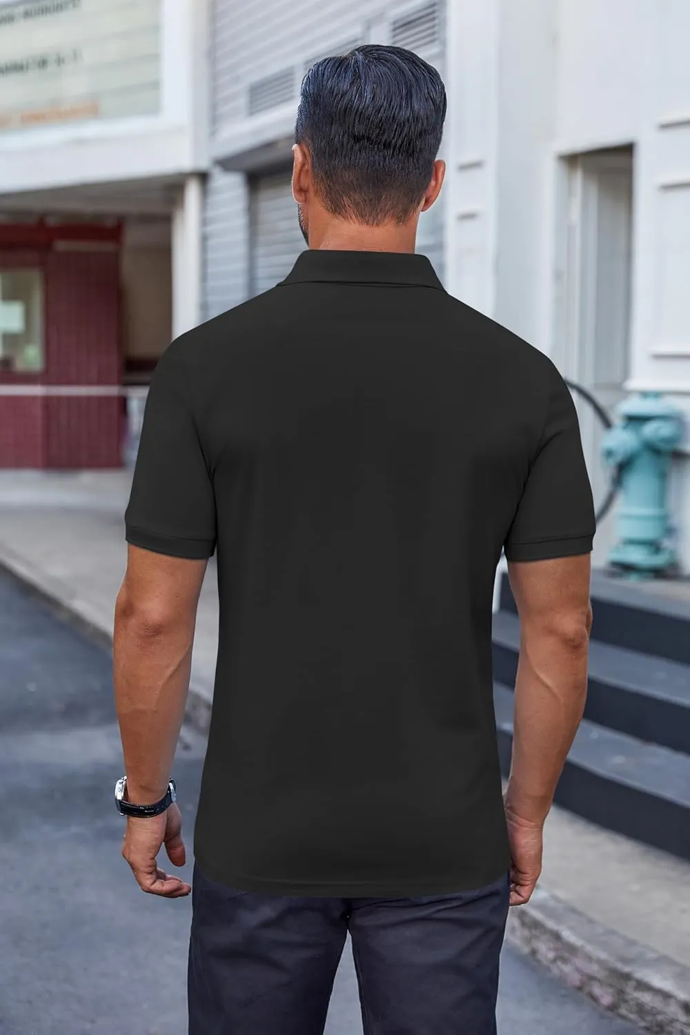 COOFANDY Men's Cotton Pique Polo Shirts Short Sleeve Golf Shirts Basic Casual Collared T-Shirt
