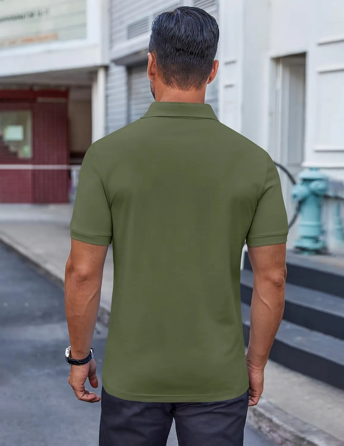 COOFANDY Men's Cotton Pique Polo Shirts Short Sleeve Golf Shirts Basic Casual Collared T-Shirt