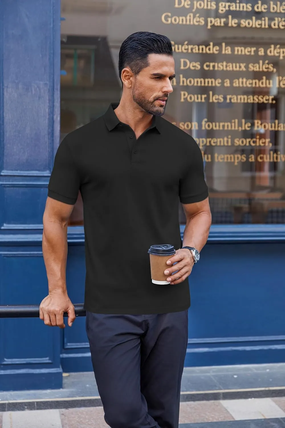COOFANDY Men's Cotton Pique Polo Shirts Short Sleeve Golf Shirts Basic Casual Collared T-Shirt