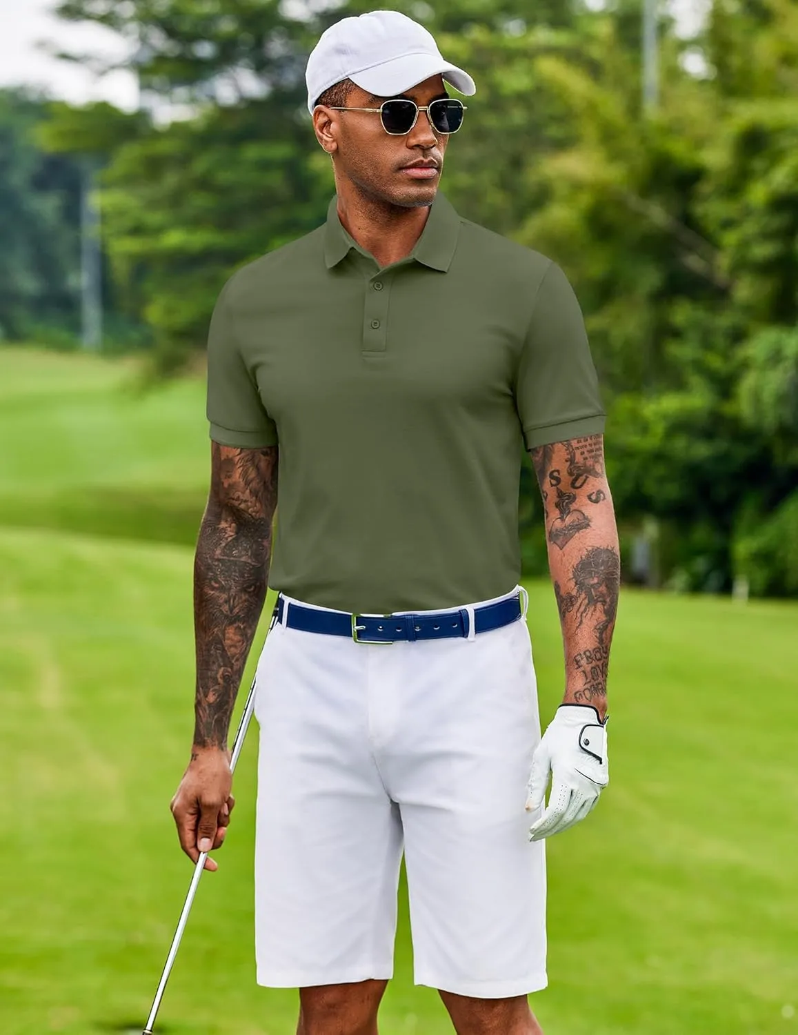 COOFANDY Men's Cotton Pique Polo Shirts Short Sleeve Golf Shirts Basic Casual Collared T-Shirt