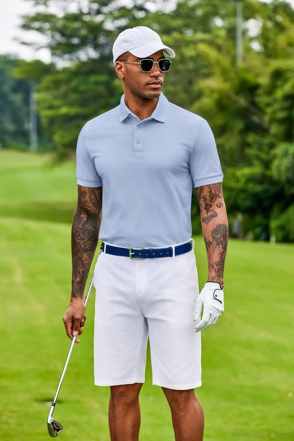 COOFANDY Men's Cotton Pique Polo Shirts Short Sleeve Golf Shirts Basic Casual Collared T-Shirt