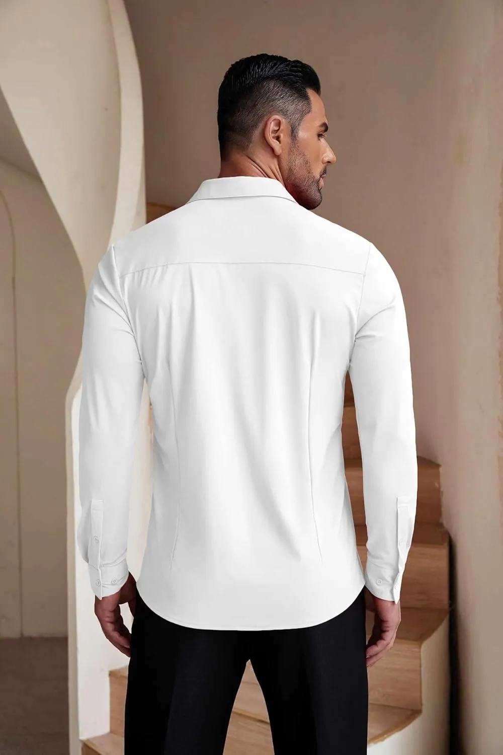 COOFANDY Men's Muscle Fit Dress Shirts Wrinkle-Free Long Sleeve Casual Button Down Shirts