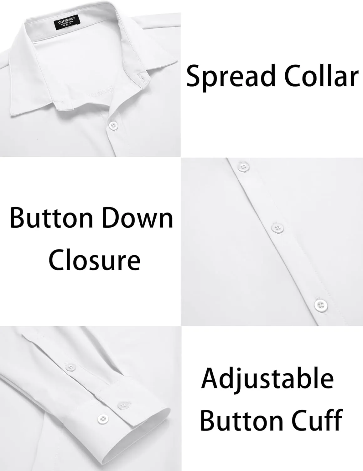 COOFANDY Men's Muscle Fit Dress Shirts Wrinkle-Free Long Sleeve Casual Button Down Shirts
