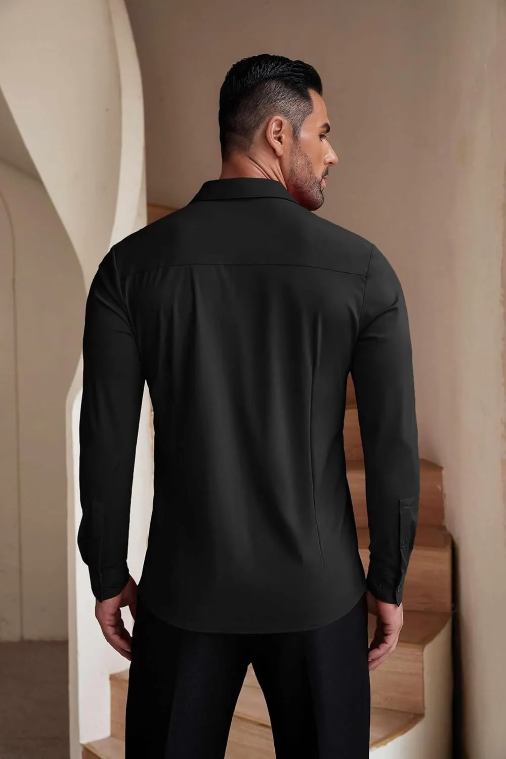 COOFANDY Men's Muscle Fit Dress Shirts Wrinkle-Free Long Sleeve Casual Button Down Shirts