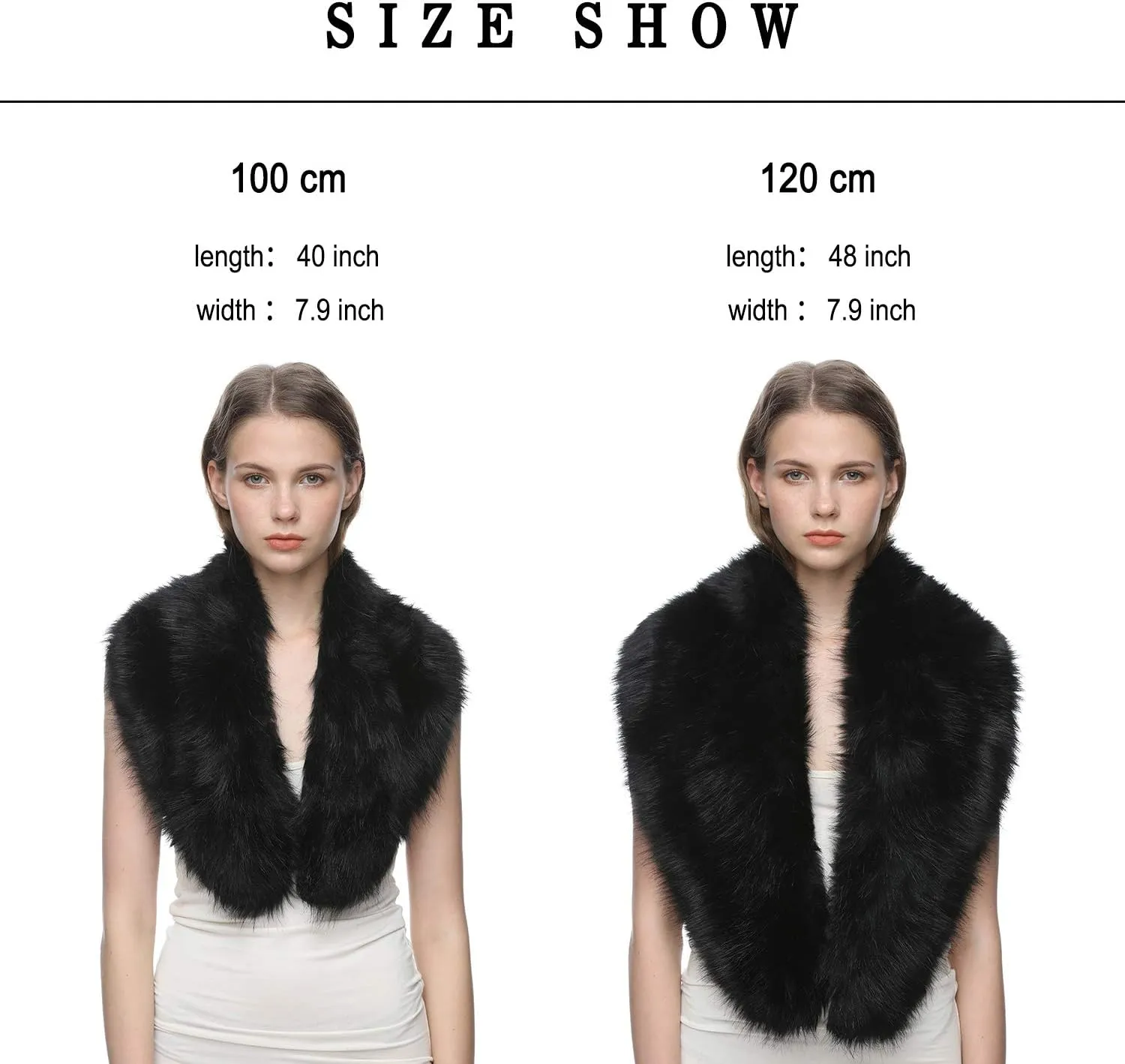 Dikoaina Extra Large Women's Faux Fur Collar for Winter Coat