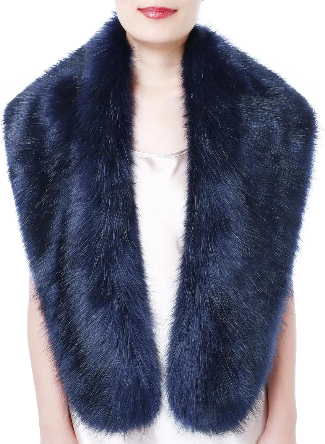 Dikoaina Extra Large Women's Faux Fur Collar for Winter Coat