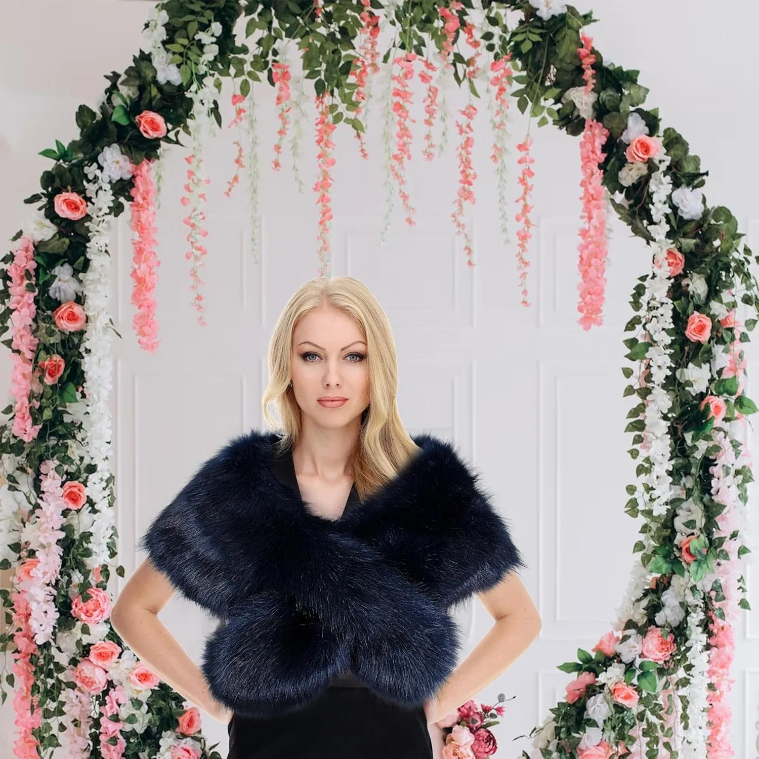 Dikoaina Extra Large Women's Faux Fur Collar for Winter Coat