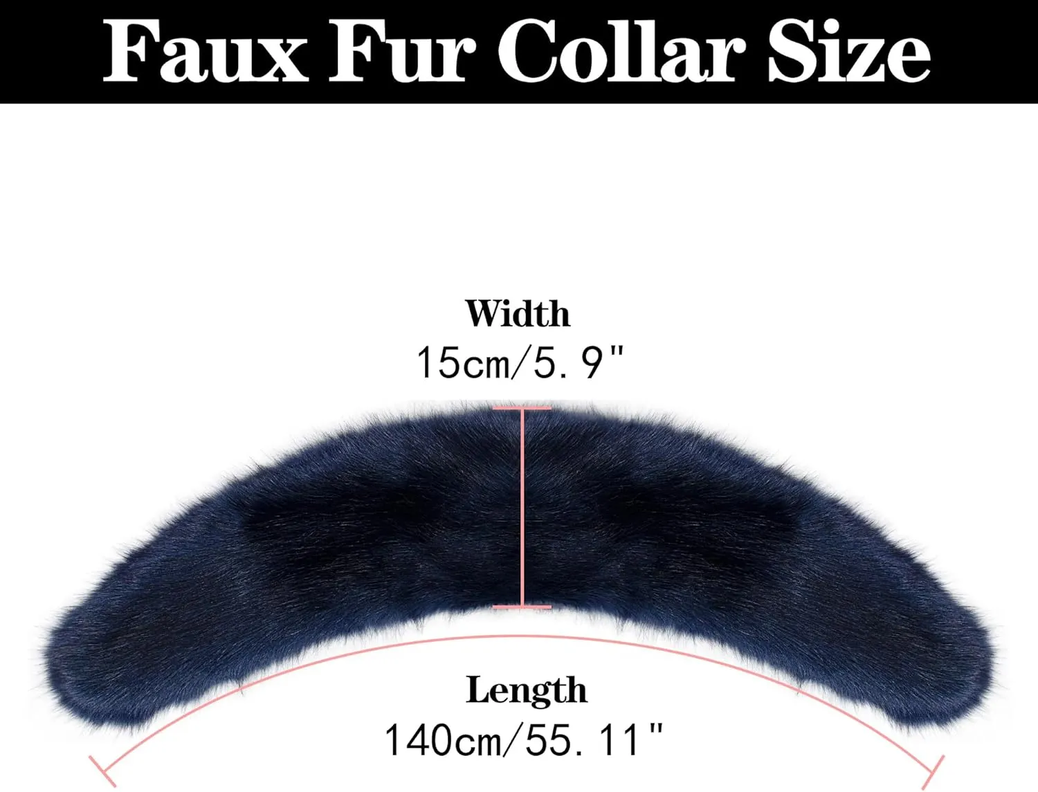 Dikoaina Extra Large Women's Faux Fur Collar for Winter Coat