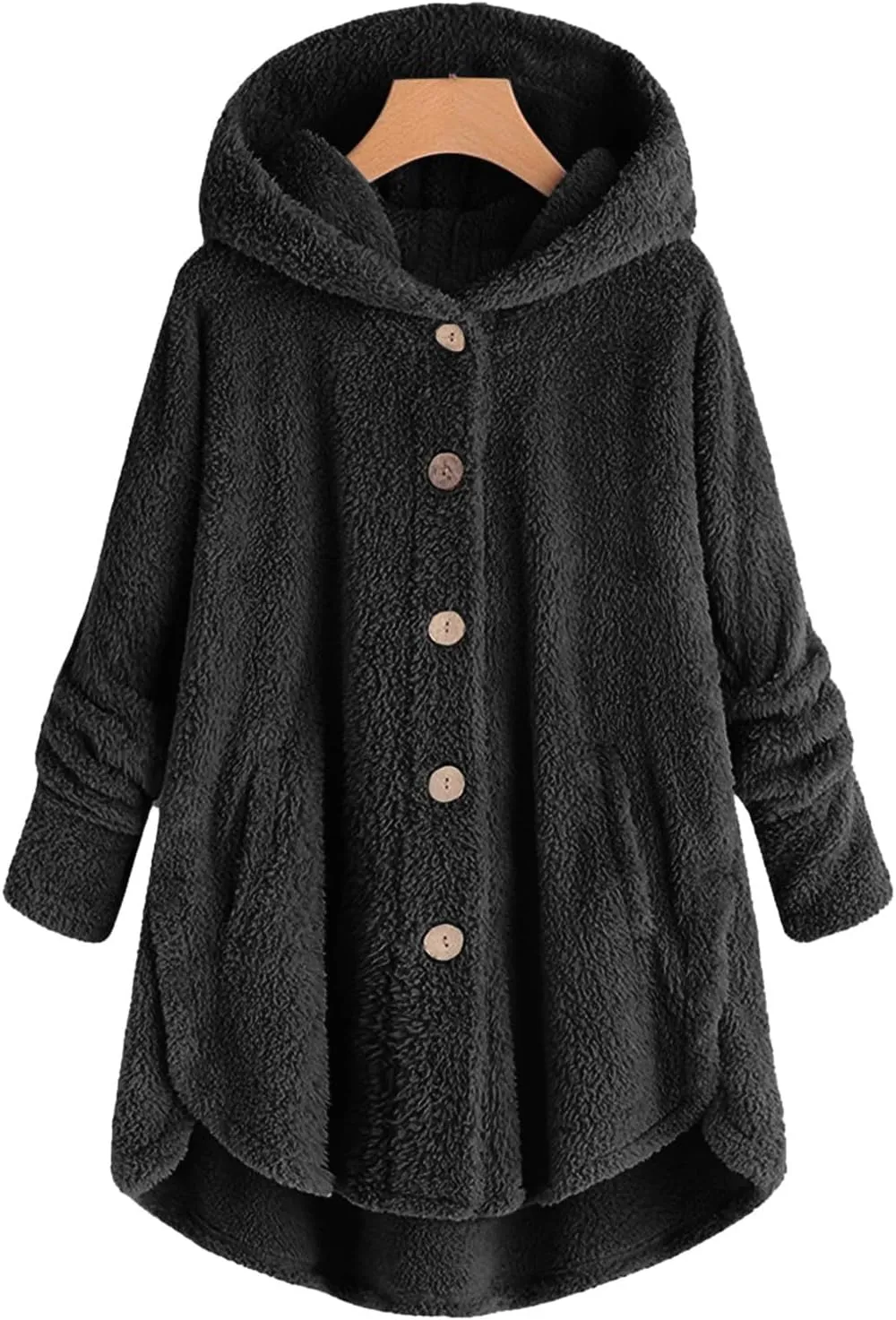 Fur Coats for Women Hooded Fall Winter Jackets 2023 Solid Women's Fleece Jackets & Coats Fuzzy Faux Fur Teddy Jacket