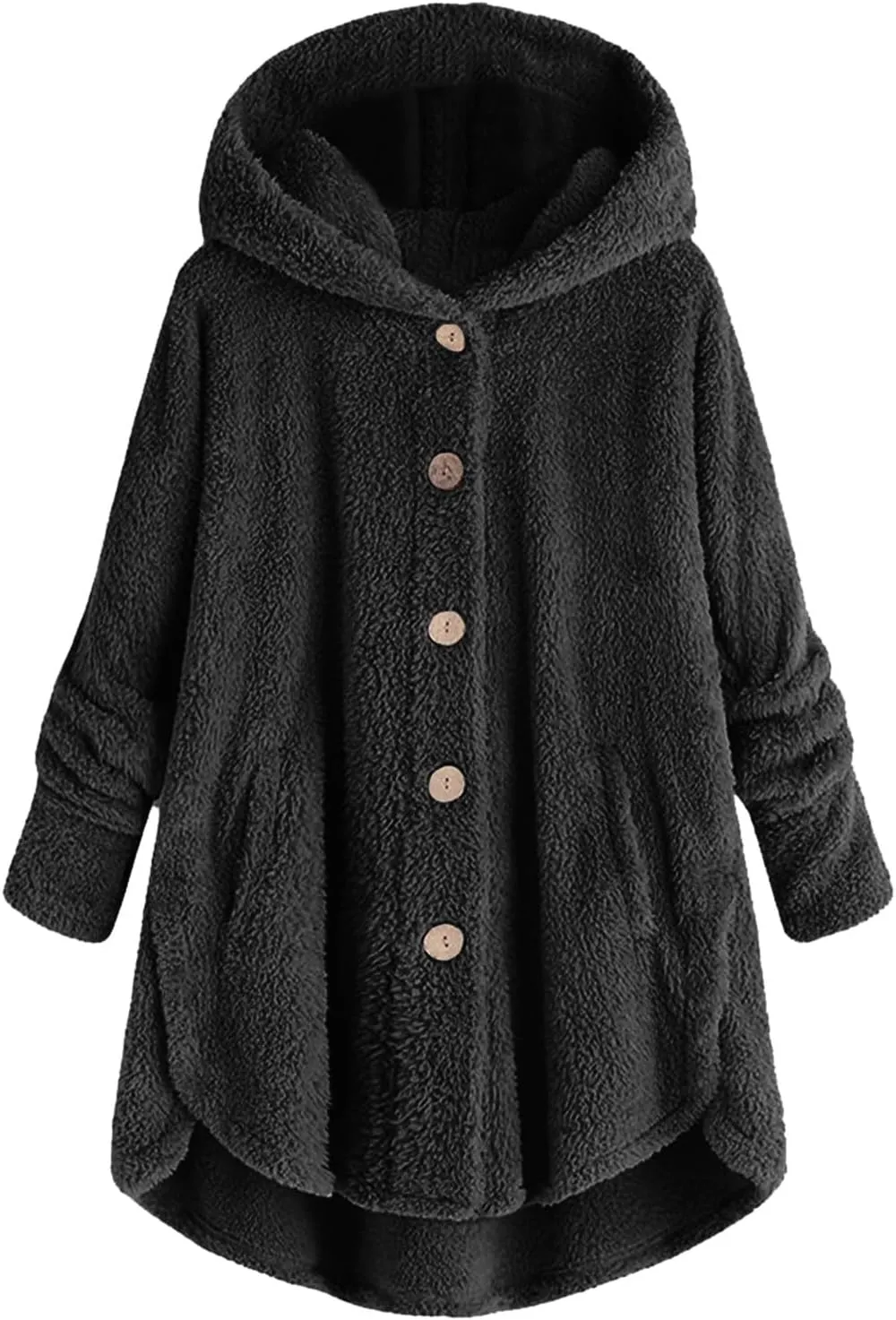 Fur Coats for Women Hooded Fall Winter Jackets 2023 Solid Women's Fleece Jackets & Coats Fuzzy Faux Fur Teddy Jacket