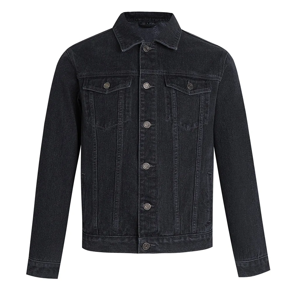 Mens Vintage Cartoon Prints AFRICA Denim Jacket