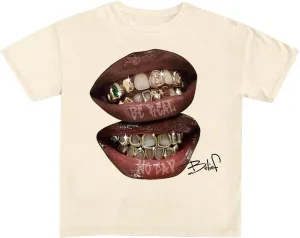 Verdusa Women's Lips Print Graphic Tees Y2k T Shirts Summer Crew Neck Vintage Going Out Tops